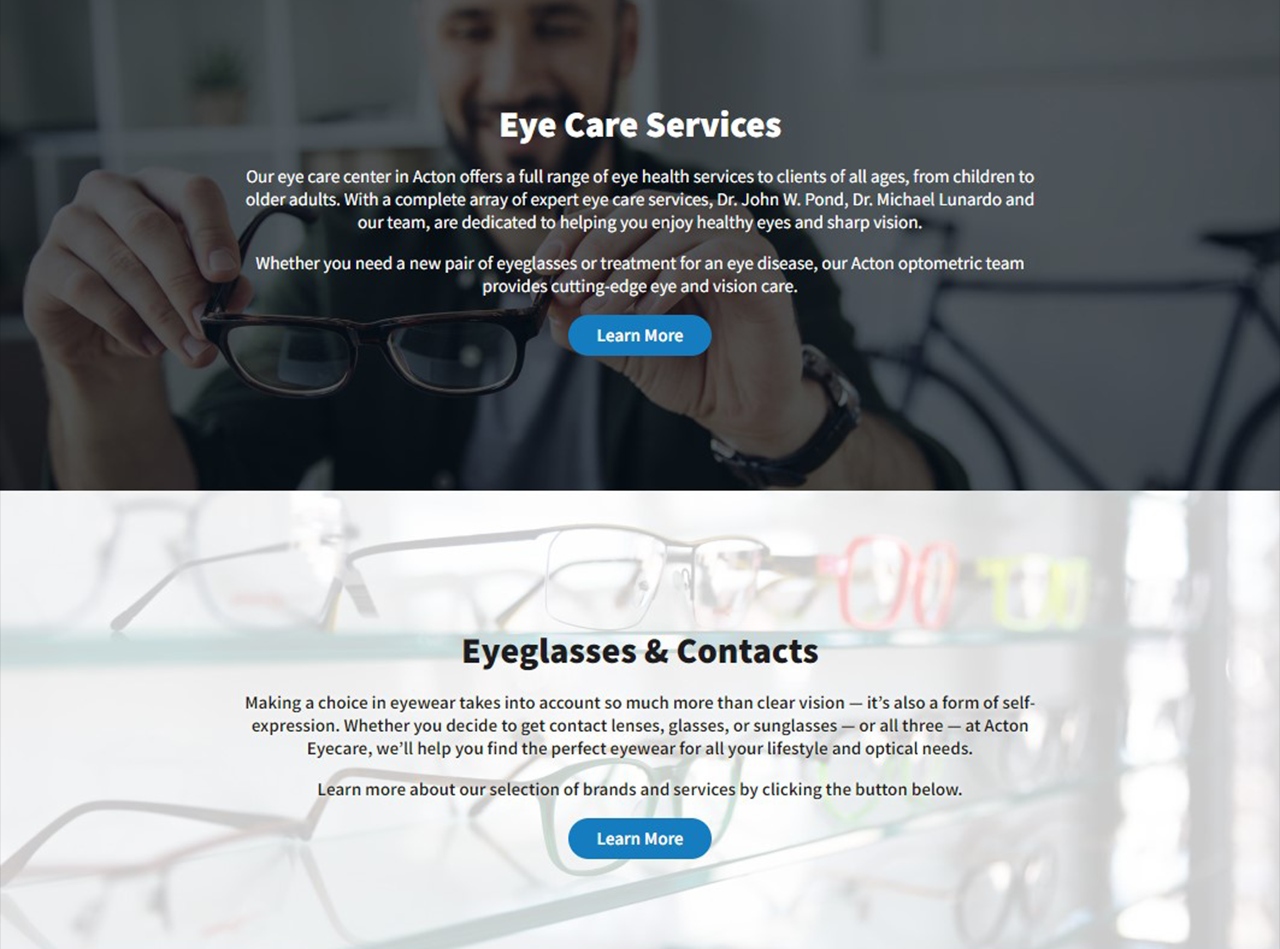 Screenshot of Acton Eye Care Home 2